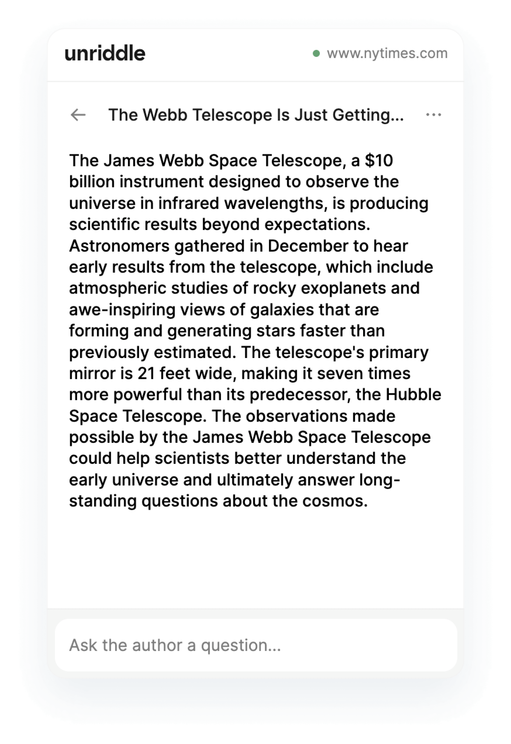 screenshot of Chrome extension summary page